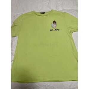 Rick Morty Graphic Tee XL Neon Green Cartoon Streetwear Y2K adult animation EUC